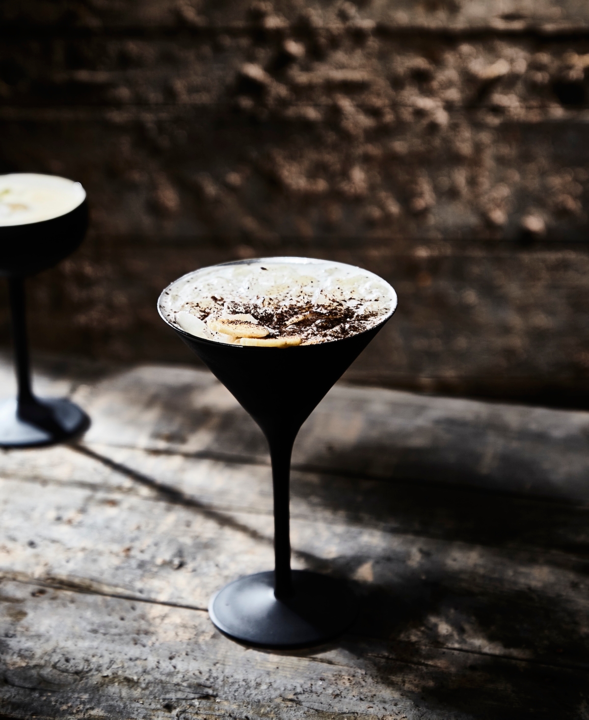 Stolzle Lausitz Olympia Martini Glasses, Set Of 2 In Black With Silver