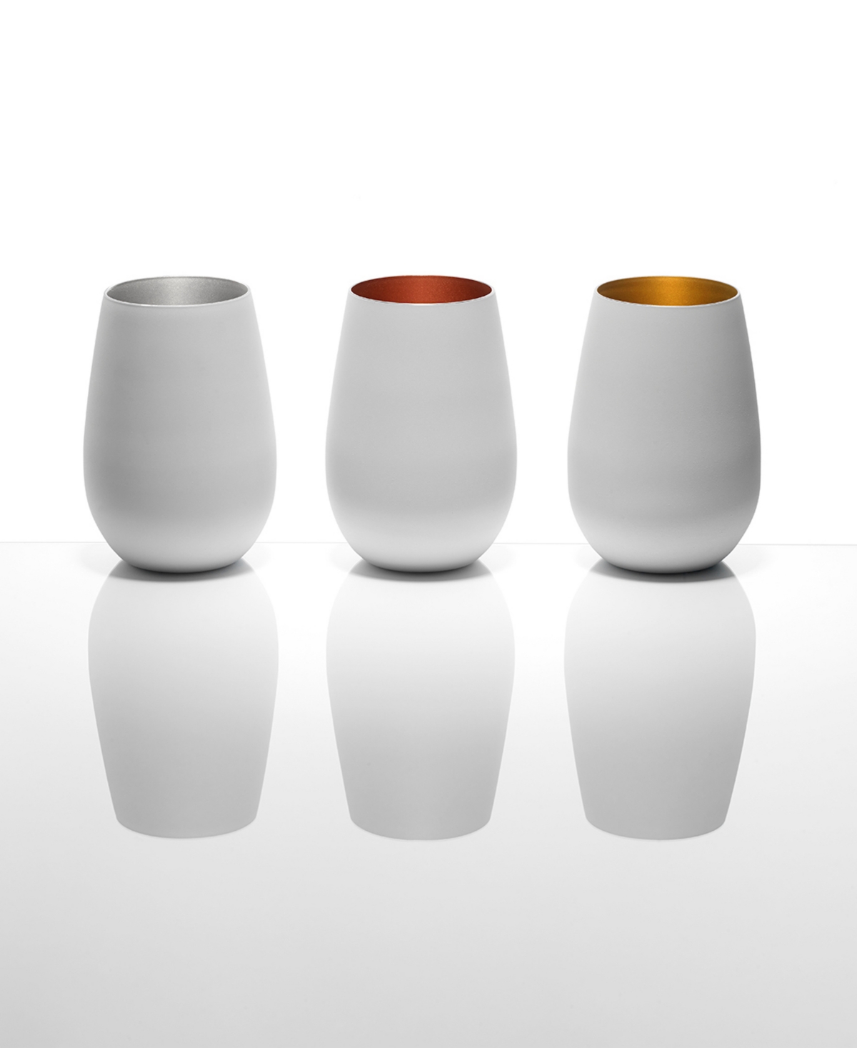 Stolzle Lausitz Olympia Tumblers, Set Of 2 In White With Silver