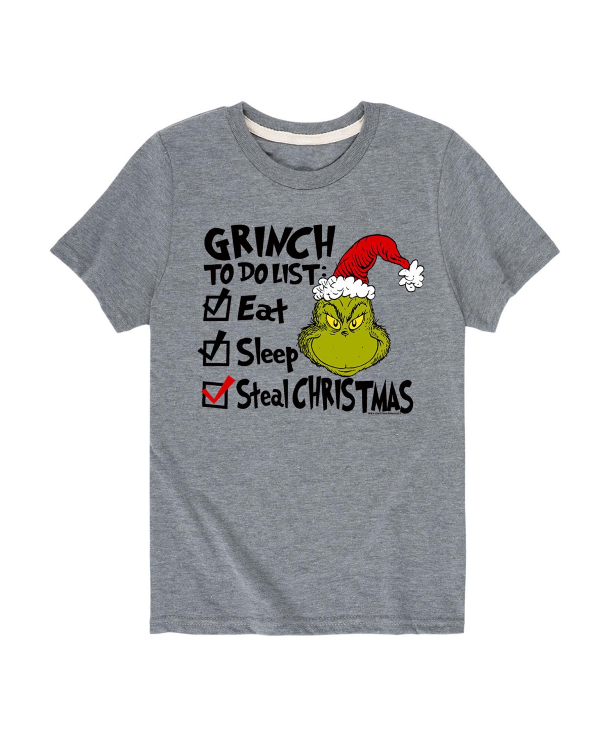 Hybrid Big Boys The Grinch To Do Graphic Tee In Grey