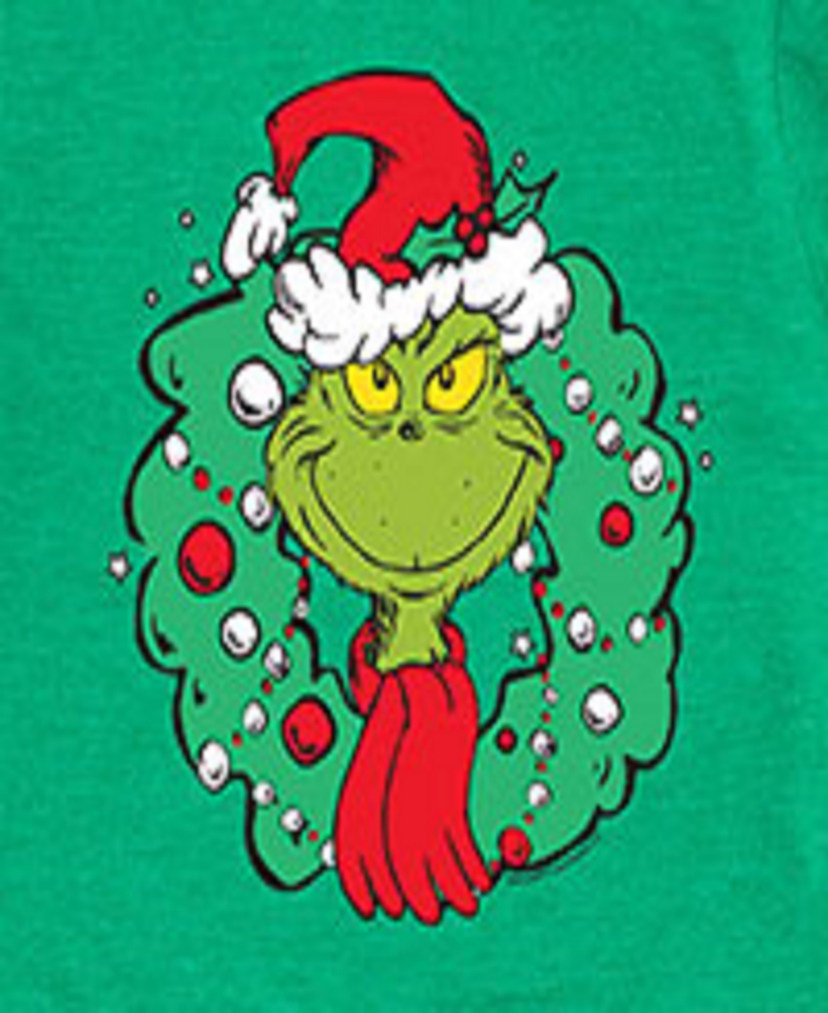 Hybrid Big Boys The Grinch Grinch Wreath Graphic Tee