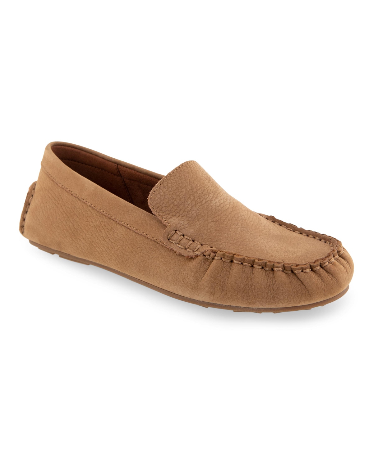 Shop Aerosoles Women's Coby Moccasins Flats In Camel Pebbled Nubuck