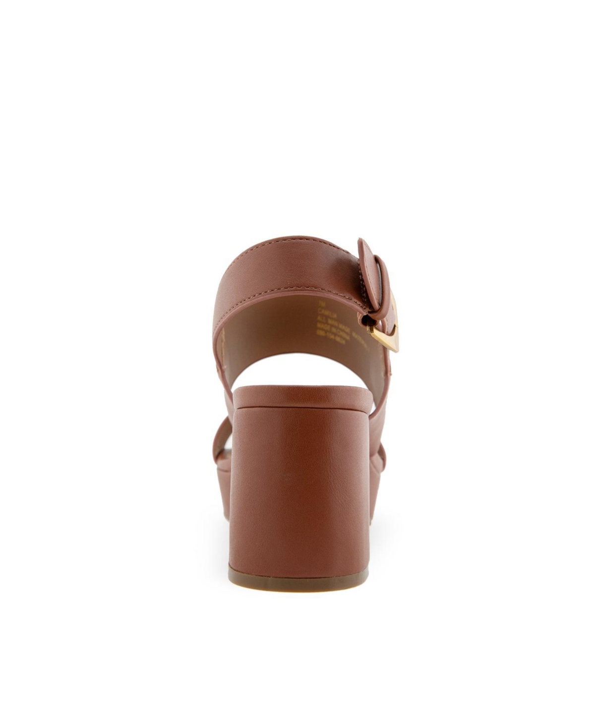 Aerosoles Women's Camilia Pump Heel Sandals - Cognac Smooth Faux Leather - Polyurethan