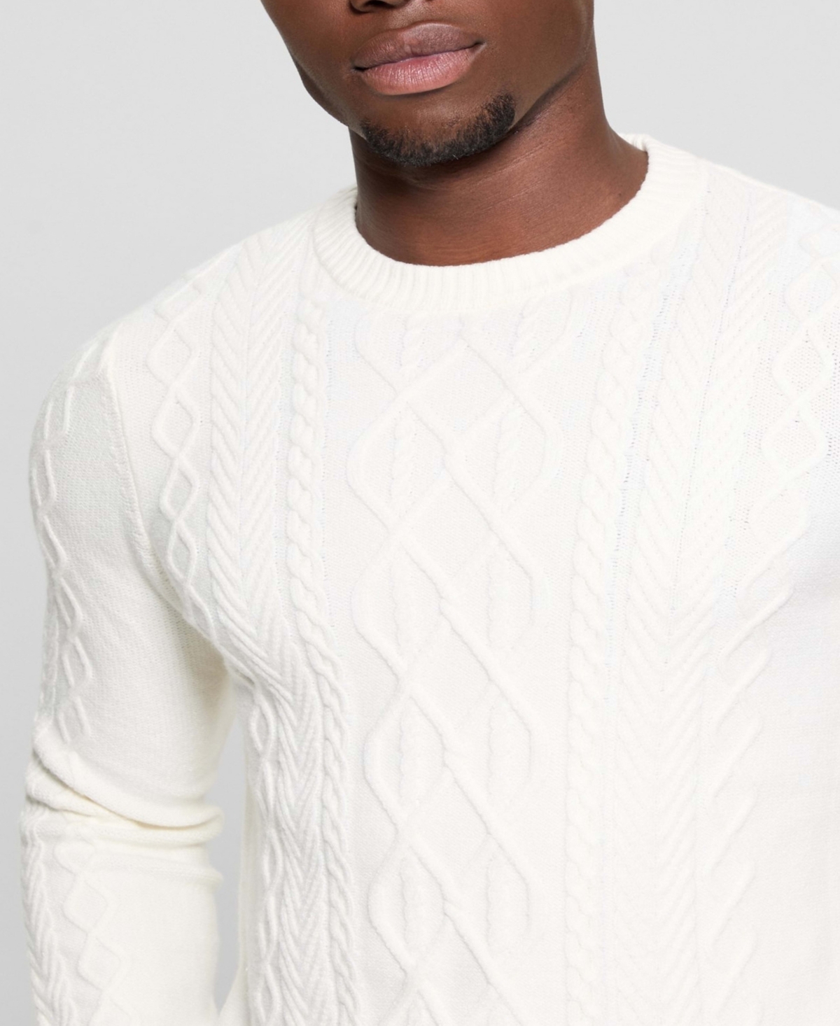 Guess Men's Celtic Cable Noah Sweater In White