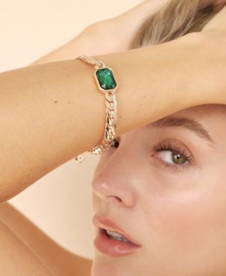 Deco Crystal Statement Cuban Chain Bracelet