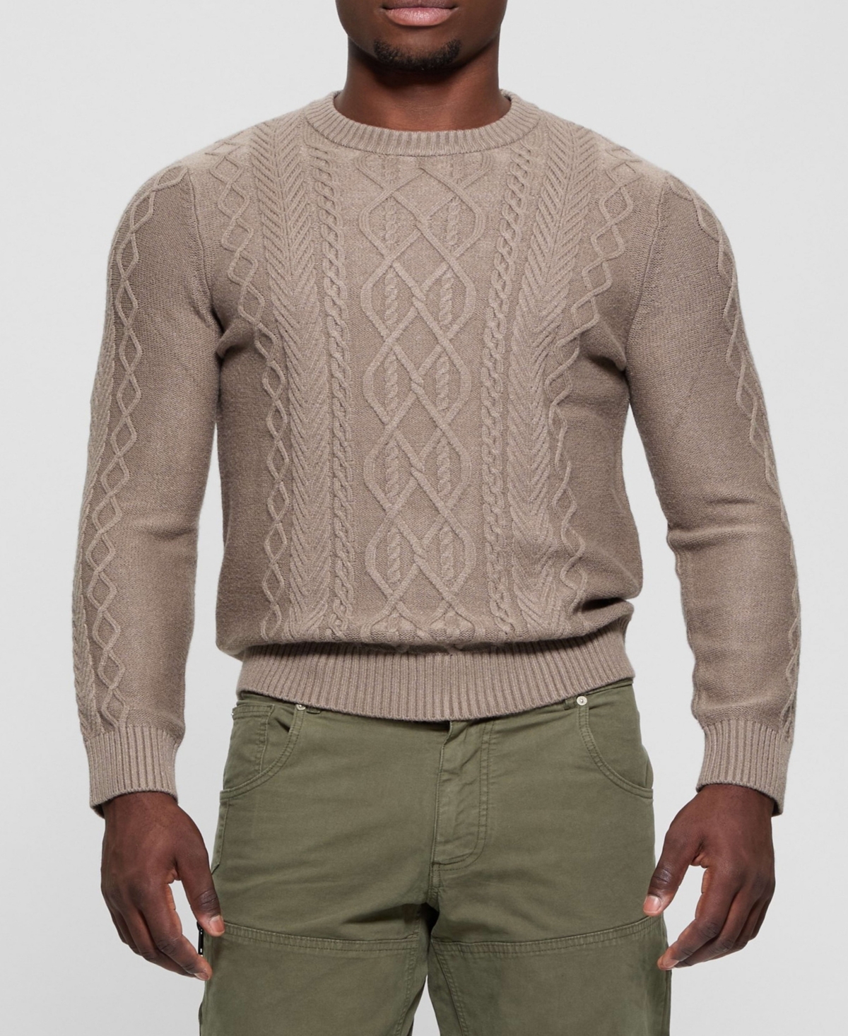 Men's Celtic Cable Noah Sweater - Brown