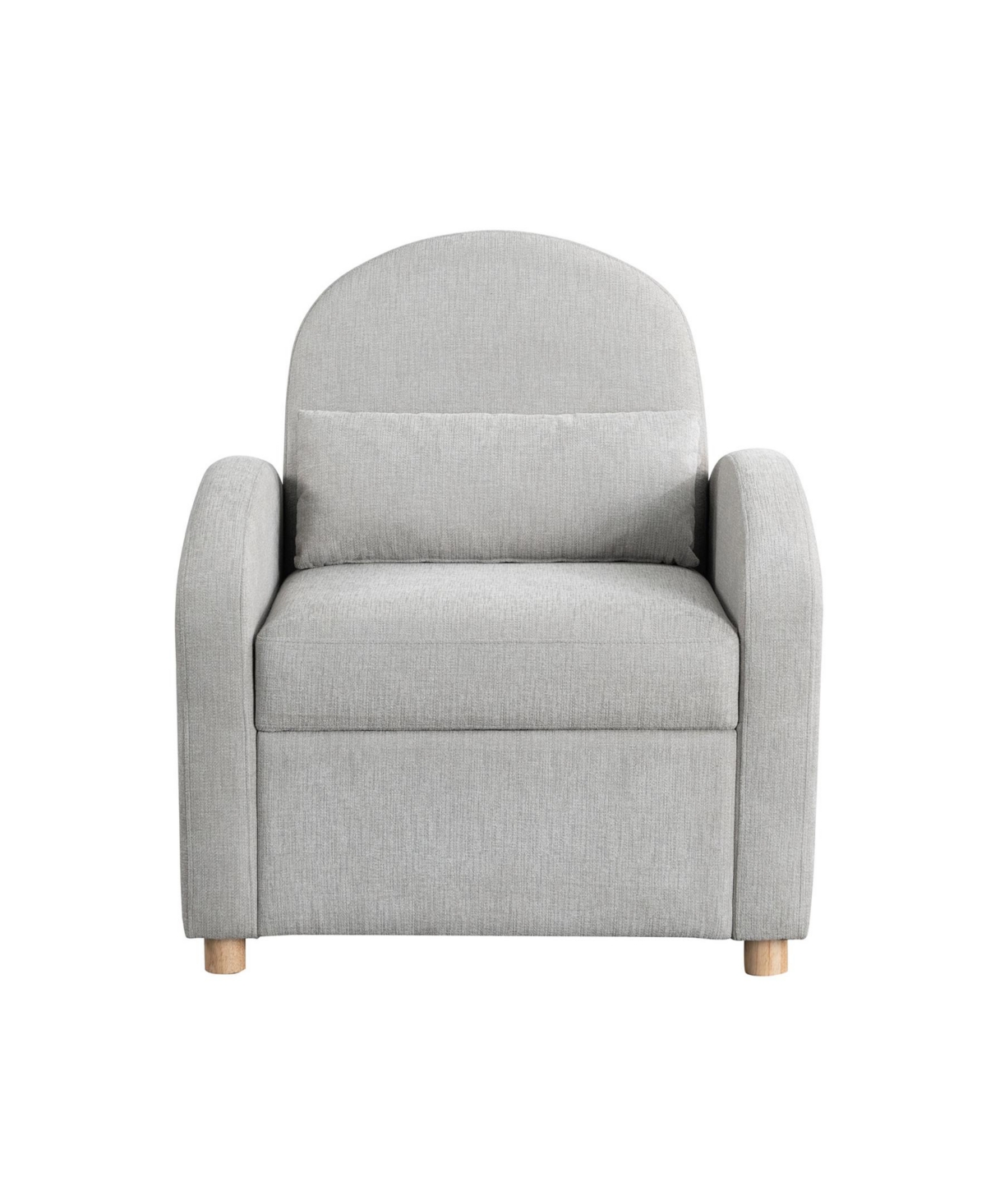 Serta 35.2" Polyester Toluca Convertible Chair In Light Gray