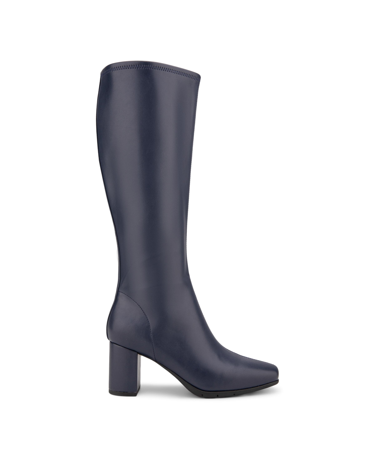 Aerosoles Women's Micah Tall Boots In Navy Stretch Smooth Faux Leather-polyure