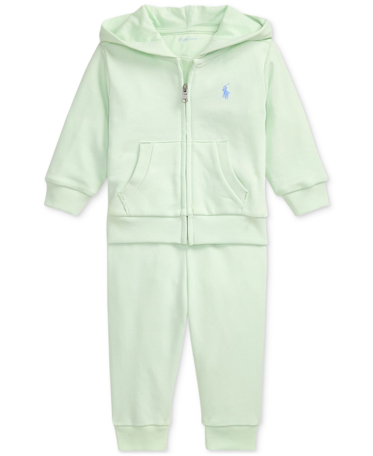 Polo Ralph Lauren Baby French Terry Hoodie & Pants Set In Green