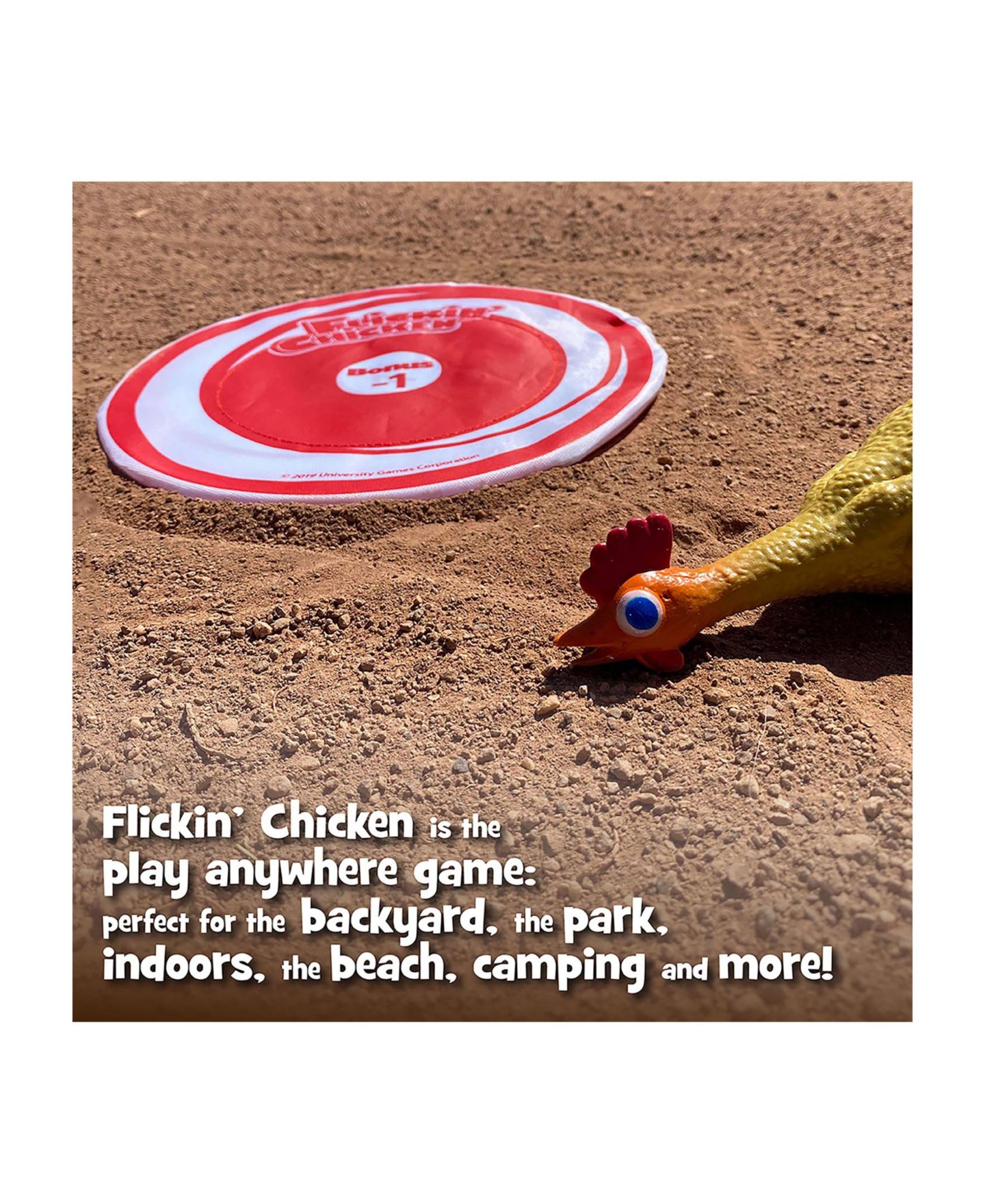 Детская настольная игра University Games Family Outdoor Flickin Chicken Board Game, от 6 лет — фото 3