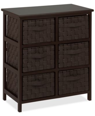 Honey Can Do - Woven Strap 6-Drawer Chest