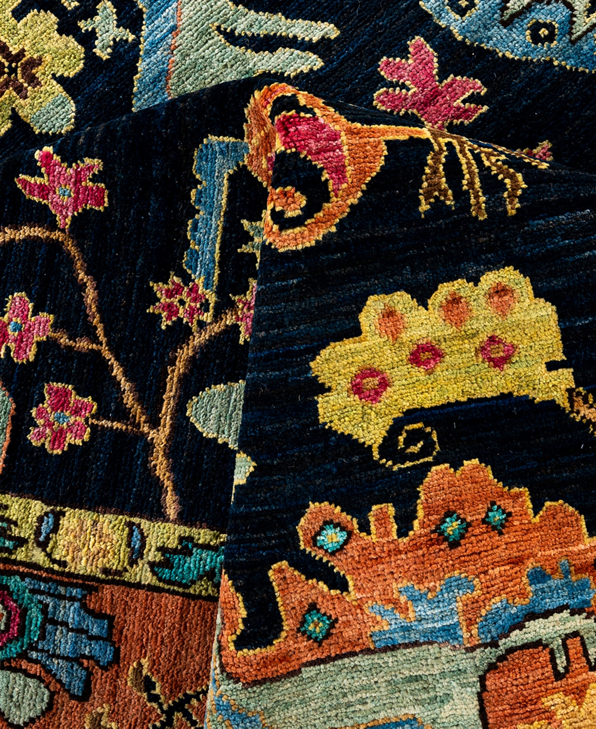 Adorn Hand Woven Rugs Serapi M1999 6'x8'11" Area Rug In Navy