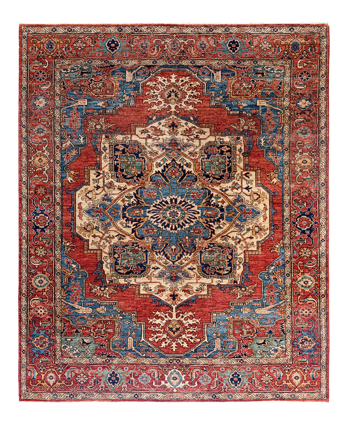 Adorn Hand Woven Rugs Serapi M1999 8'x9'11" Area Rug In Orange