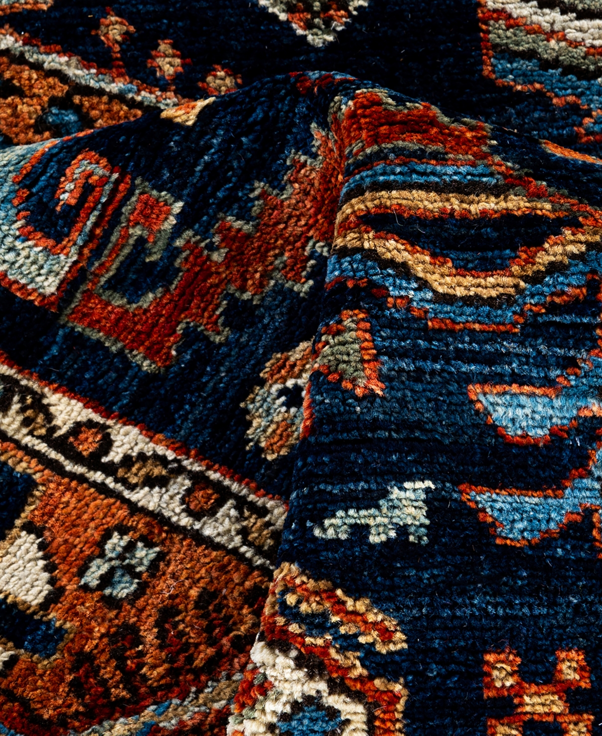 Adorn Hand Woven Rugs Serapi M1999 2'9"x9'10" Runner Area Rug In Blue