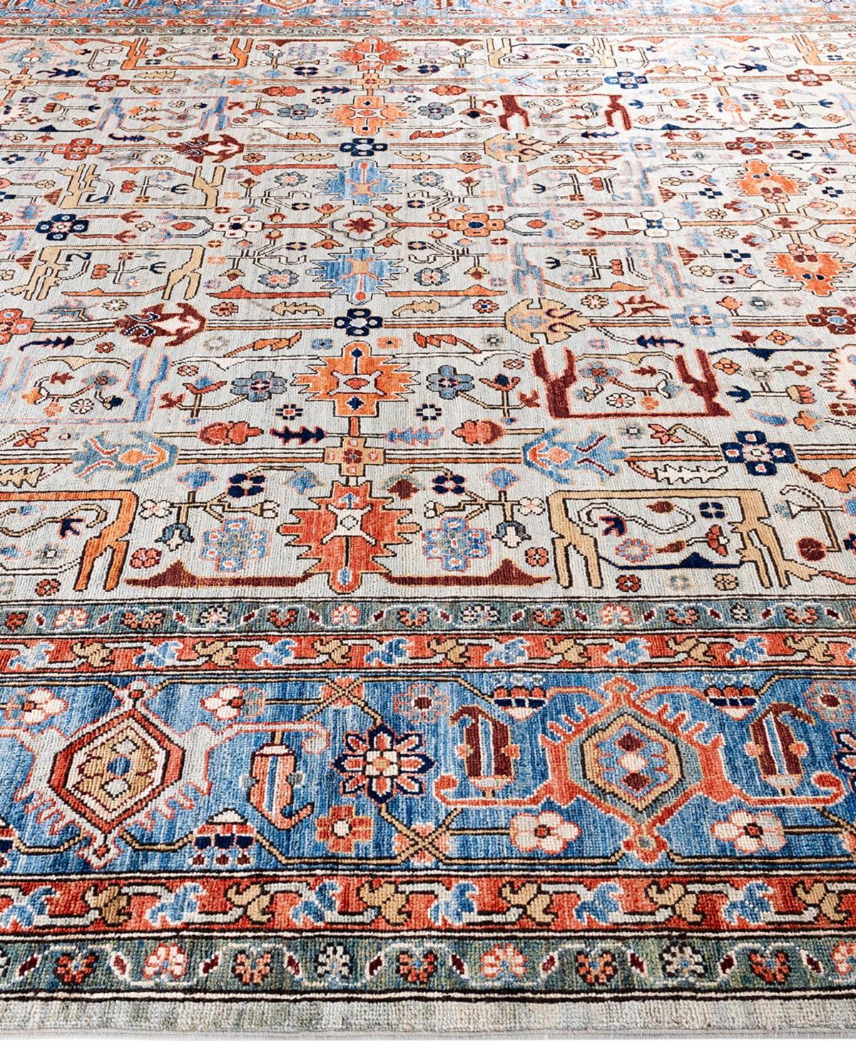 Adorn Hand Woven Rugs Serapi M1999 9'4"x12' Area Rug In Gray