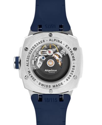 Men's Swiss Automatic Alpiner Extreme Blue Rubber Strap Watch 39mm