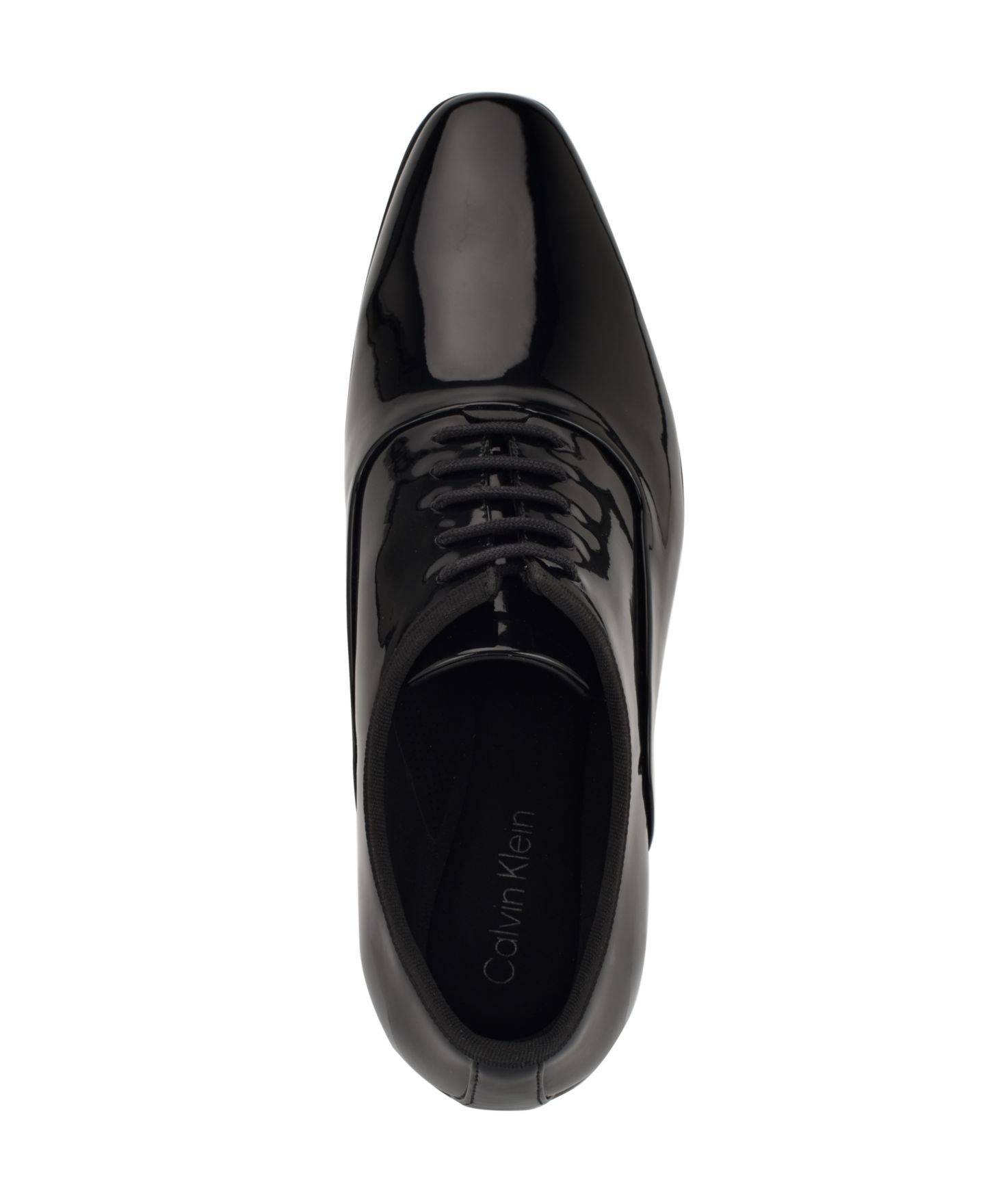 Мужские туфли Calvin Klein Cardiff Round Toe Dress Loafer, цвет: Чёрный лаковый — фото 3
