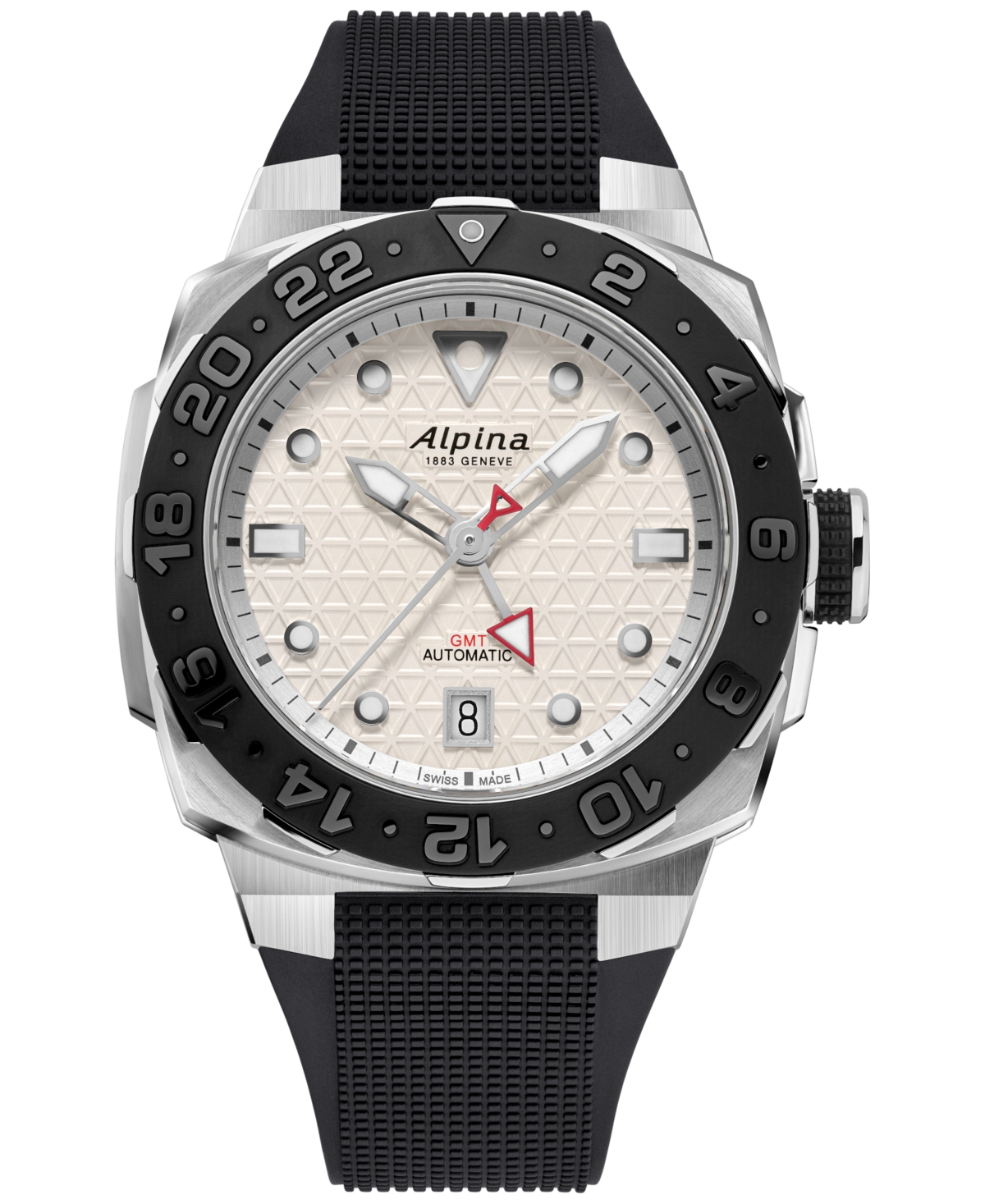 Men's Swiss Automatic Seastrong Extreme Black Rubber Strap Watch 39mm - Black