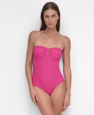 DKNY - Women's Shirred One-Piece Swimsuit
