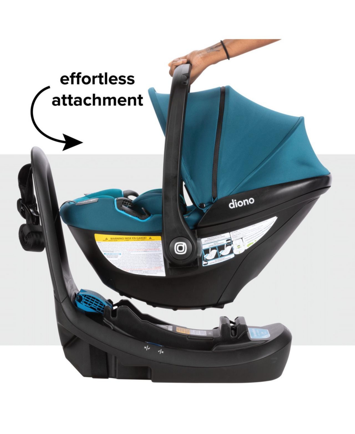 Diono LiteClik30 Rxt SafePlus Infant Car Seat and Base, Pink Cotton Candy, Latch