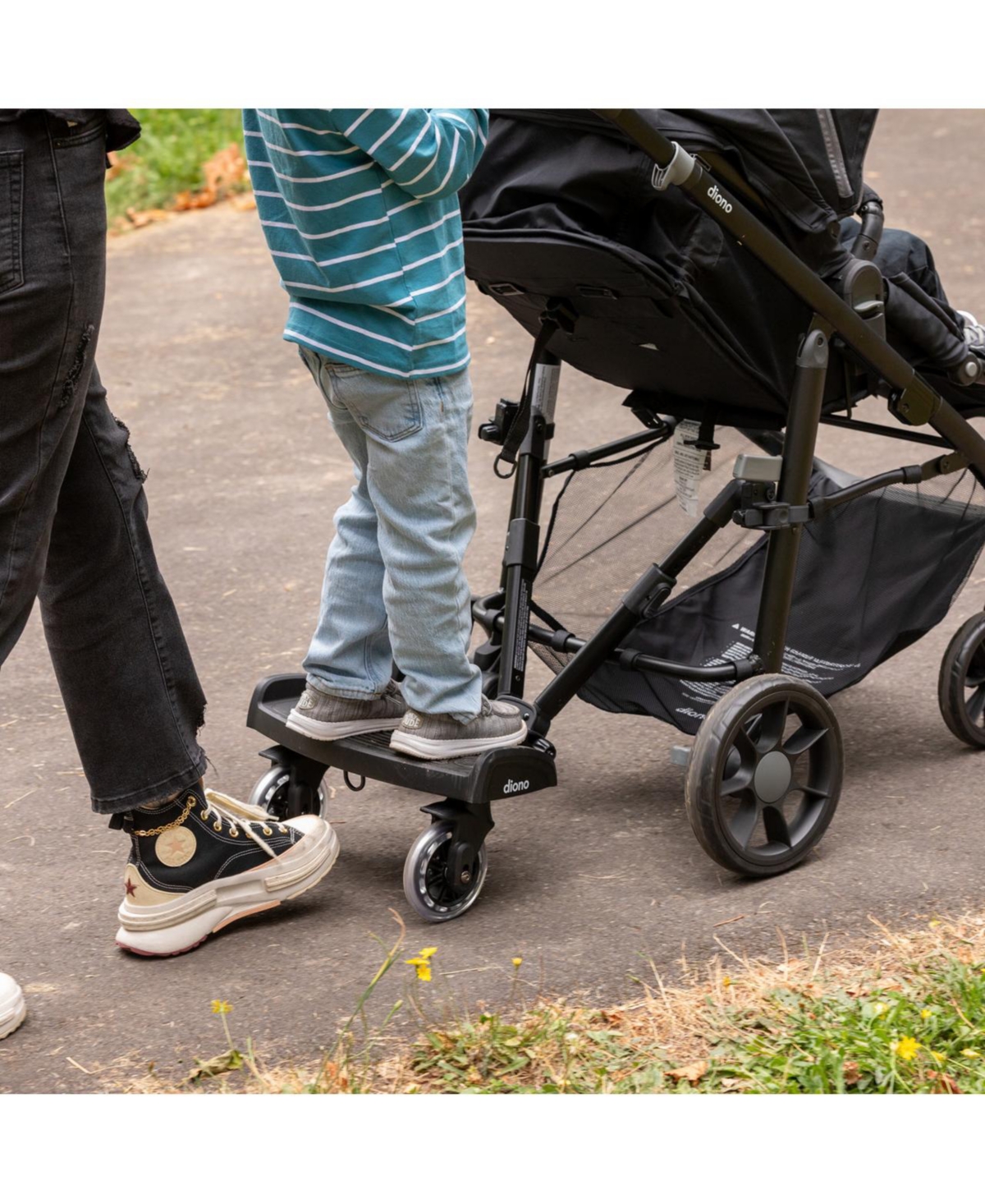 Diono Hop 'n Roll Universal Stroller Board, Compatible with most strollers, wagons and travel systems,- Black