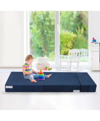 Folding Sofa Bed, Foldable Couch Bed with Pillow, Convertible Sleeper Chair Folding Sofa Mattress, Futon Floor Couch with Memory Foam Washable Cover for Living Room/Bedroom/Guest, Single Size