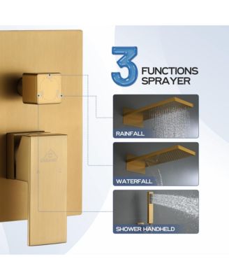 Waterfall Shower System with Valve Kit and Handheld Spray