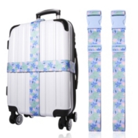 Disney Stitch 2-Piece Luggage Strap Set - Light Tropical Design - Blue