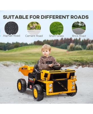 12V Kids Ride-On Dump Truck w/ Electric Dump Bed & Shovel