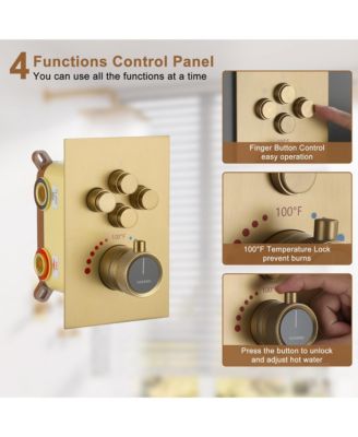 Single Handle 1-Spray Thermostatic 4-function Shower Faucet