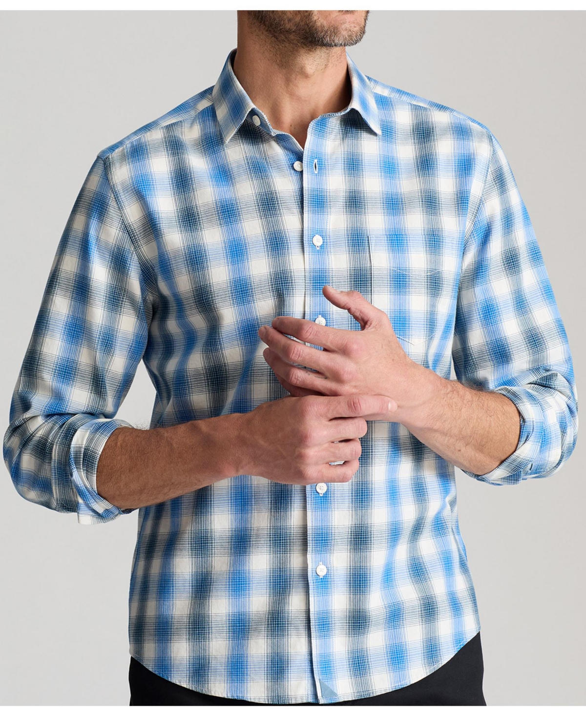 Men's Slim Fit Bauer Flannel Button Up Shirt - Blue