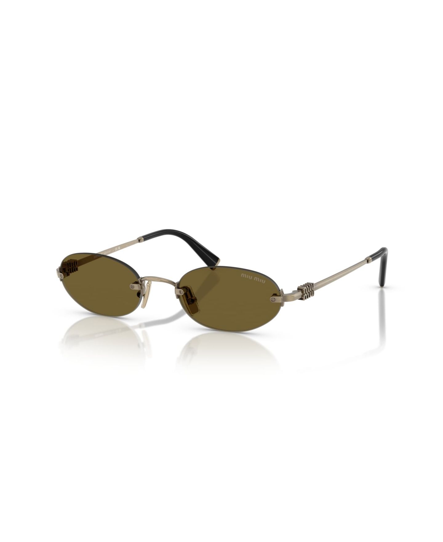 Женские солнцезащитные очки MIU MIU Sunglasses MU A54S, цвет: Золотой — фото 1
