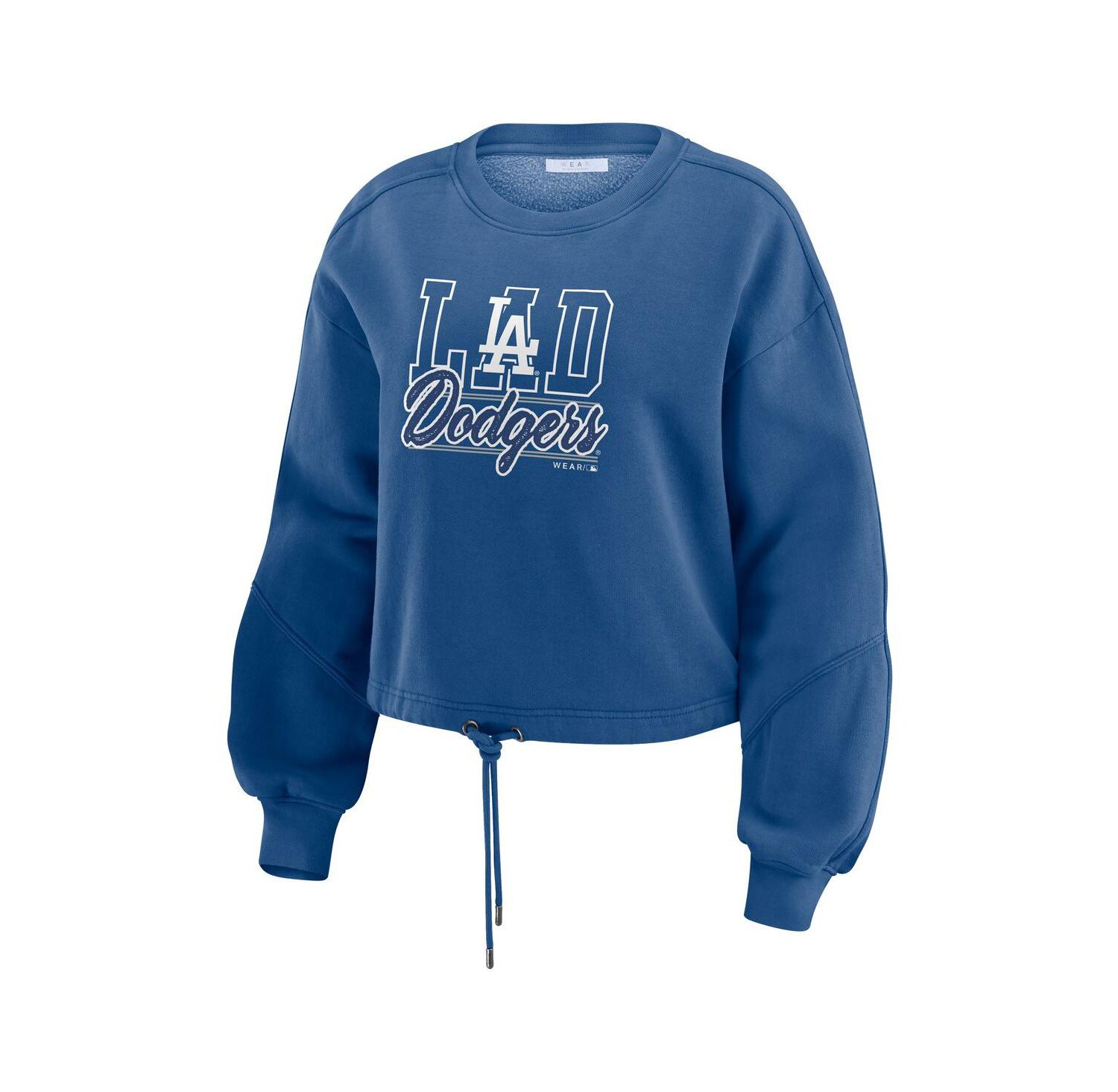 Women's Navy Los Angeles Dodgers Washed Fleece Sweatshirt Shorts Lounge Set