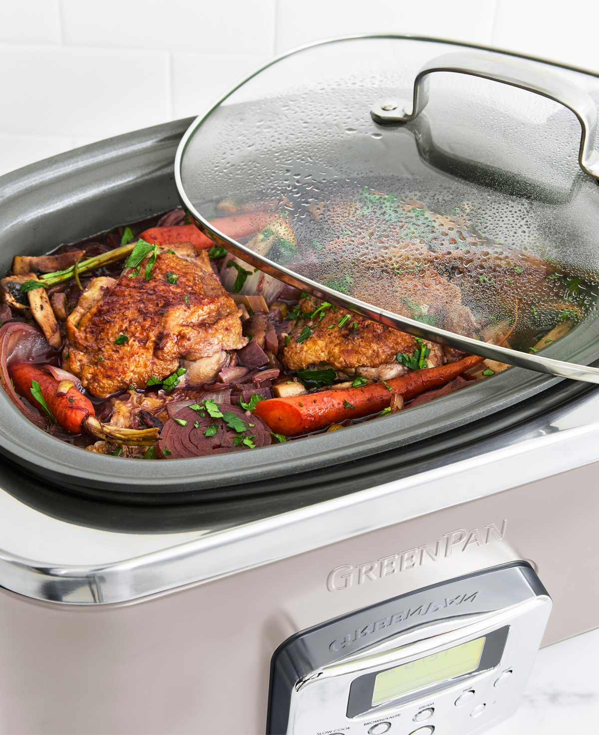 Greenpan Elite 6qt Slow Cooker In Cloud Gray