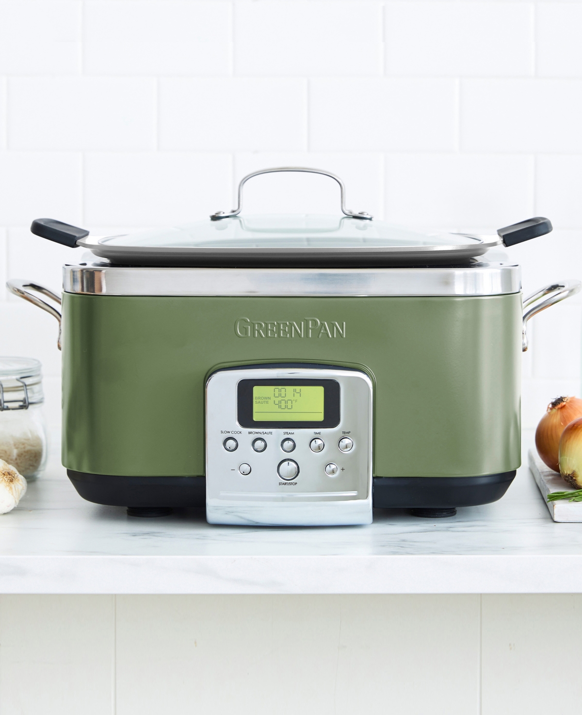 Greenpan Elite 6qt Slow Cooker In Sage