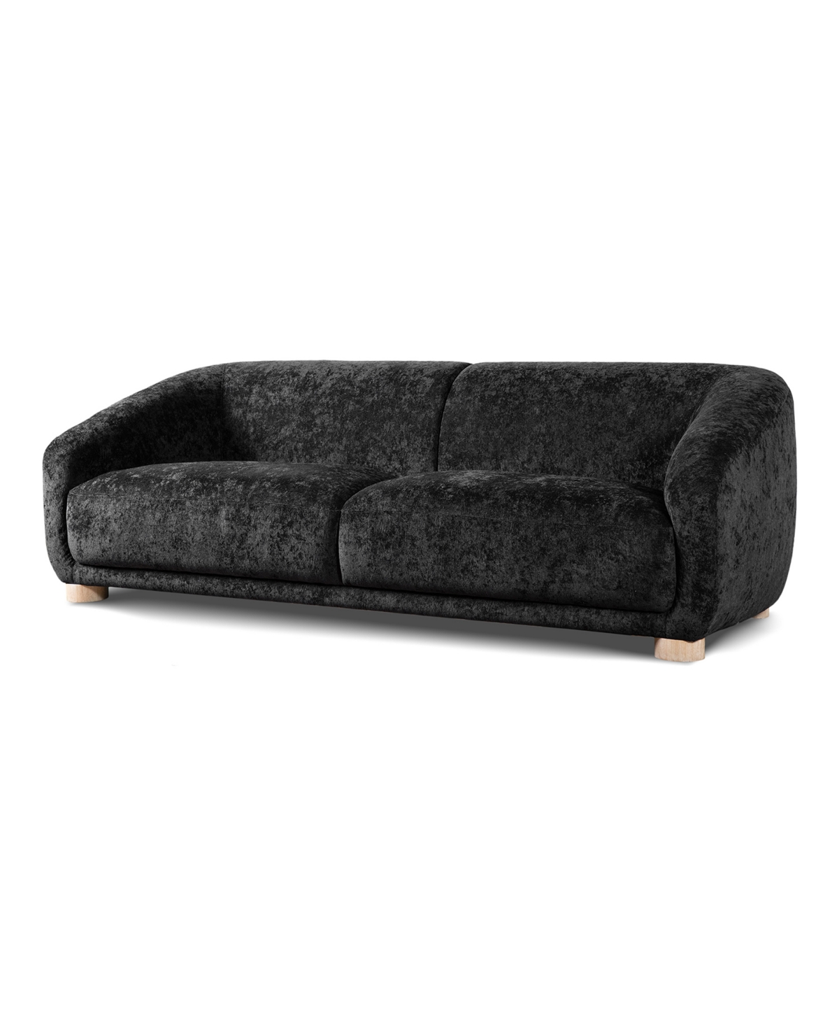Furniture Of America 88" Waxley Chenille Slope Arm Sofa In Black