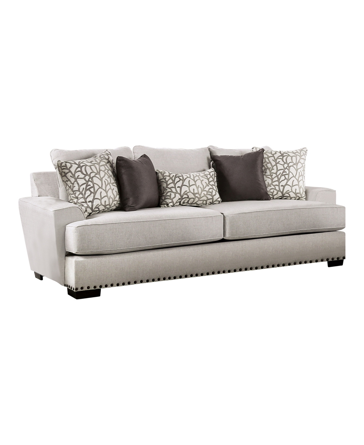 Furniture Of America 101" Sedrev Linen Track Arm Sofa In Light Gray
