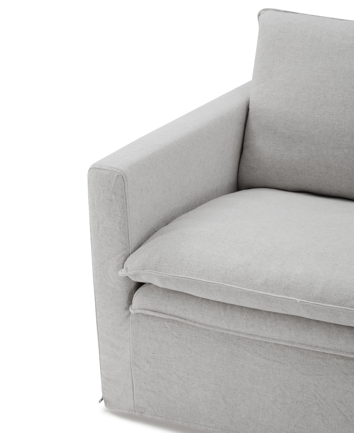 Furniture Of America 68" Linen Maddy 2-seater Narrow Track Arm Loveseat In Light Gray