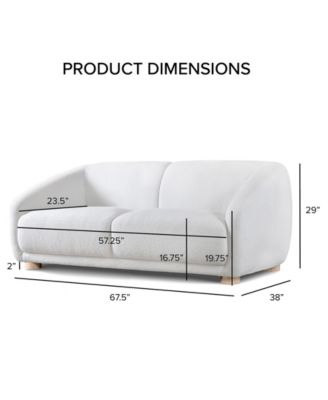 68" Waxley Chenille 2-Seater Slope Arm Loveseat