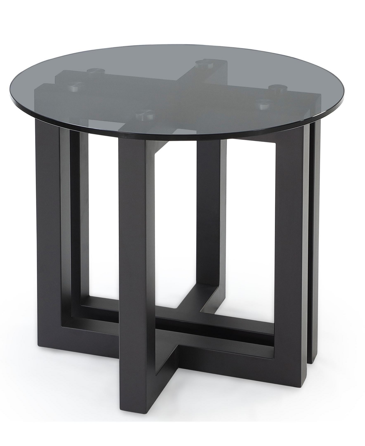 MACY'S EMILA 24" ROUND GLASS MIX AND MATCH END TABLE 