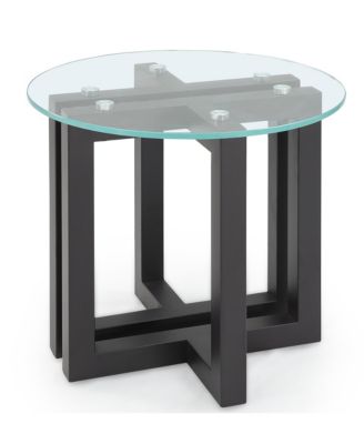 Emila 24" Round Glass Mix and Match End Table