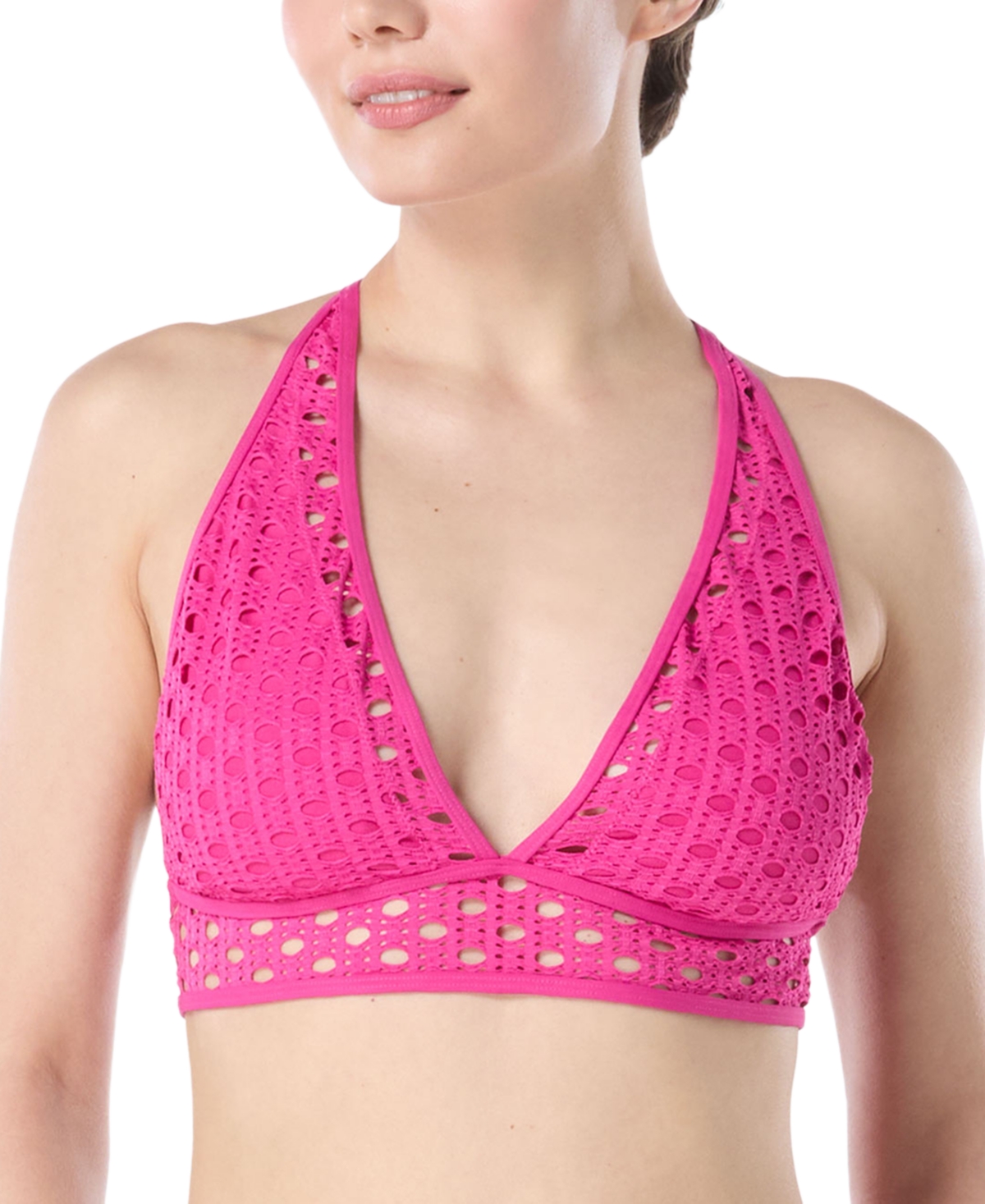 CARMEN MARC VALVO WOMEN'S CROCHET BIKINI TOP 