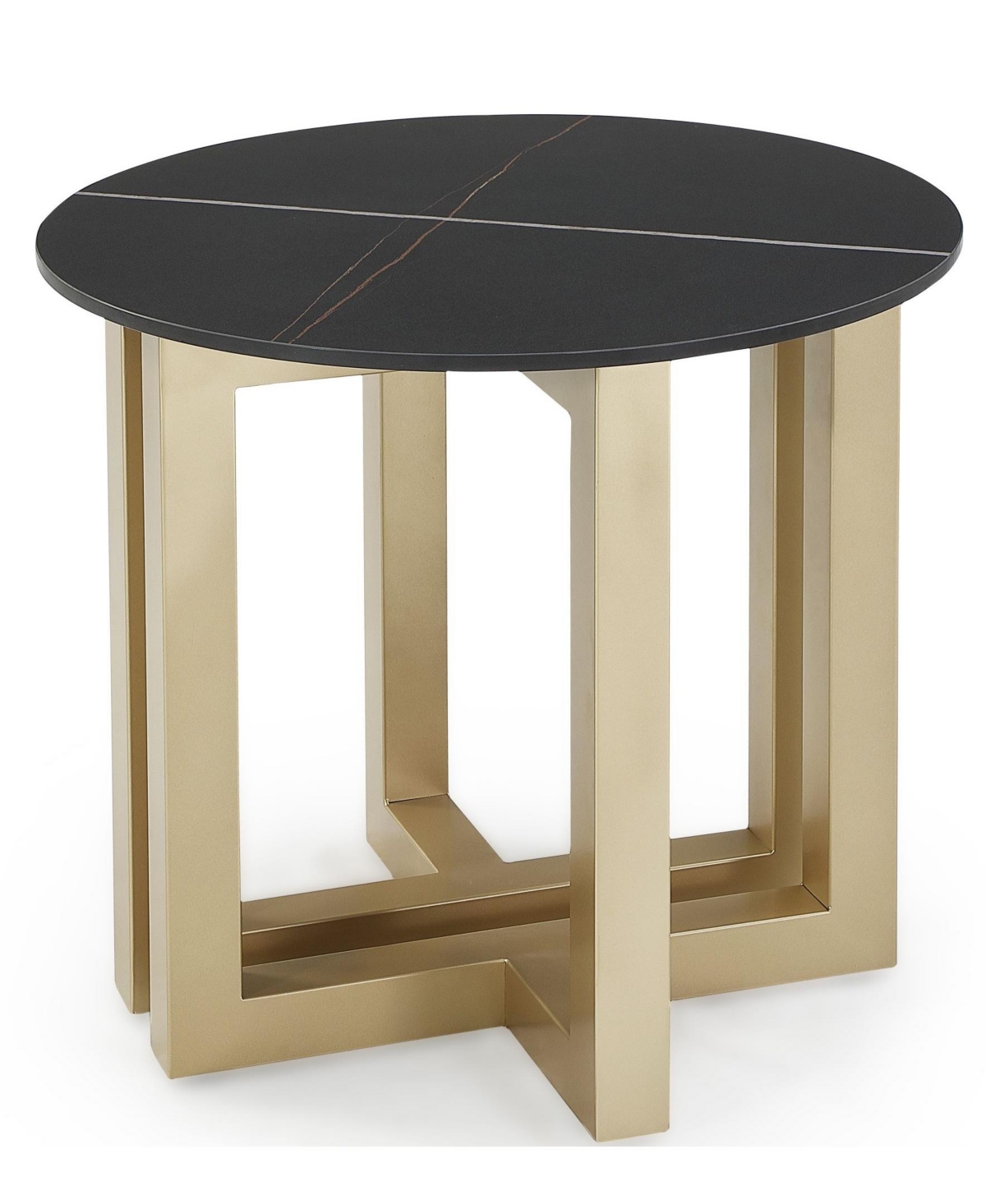 MACY'S EMILA 24" ROUND SINTERED STONE MIX AND MATCH END TABLE 