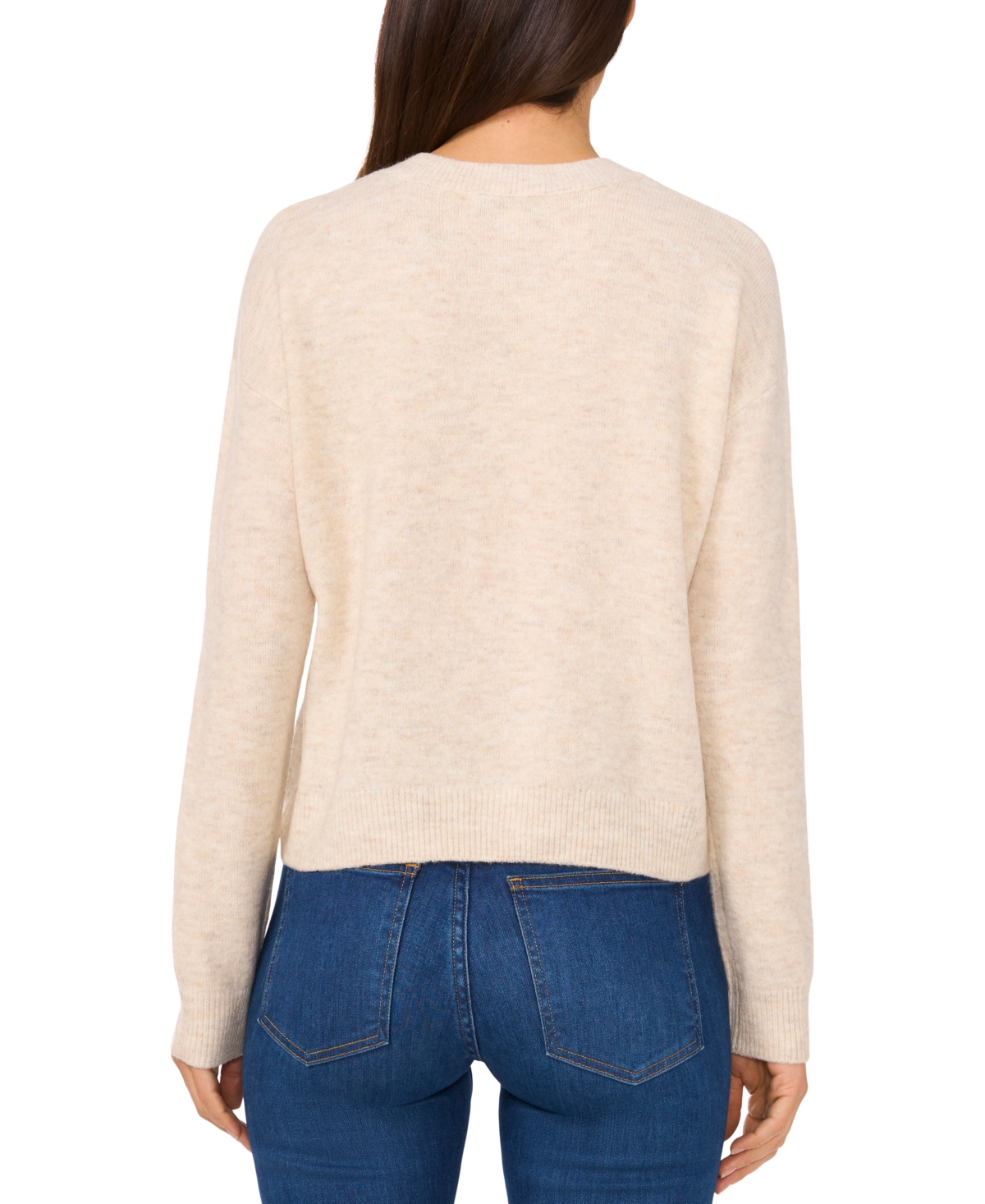 CeCe Women's Strawberry Intarsia Long-Sleeve Sweater