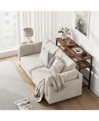 2 Tier Entryway Table, Console Tables for Entryway, Industrial Sofa Table with Adjustable Shelf