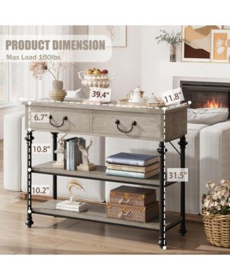 Console Tables for Entryway, Small Entryway Table with 2 Drawers