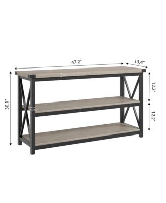 3 Tier Console Table, 47.2" Narrow Entryway Table with Storage