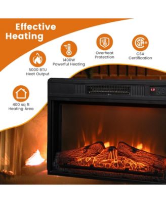 18/23 Inch Electric Fireplace Inserted with Adjustable LED Flame-23 inches