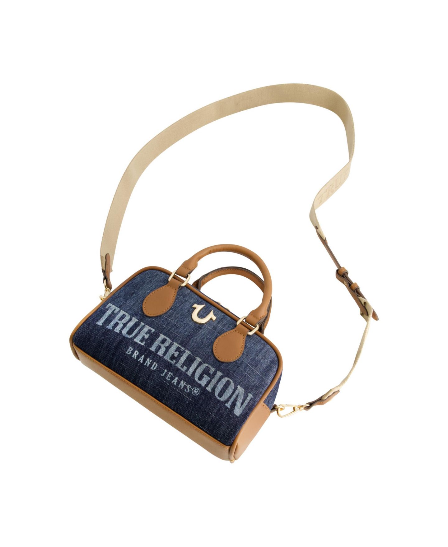 Женская сумка True Religion Denim Logo Mini Satchel Crossbody, цвет: Тёмный синий — фото 3