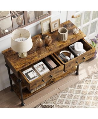Console Tables for Entryway, Small Entryway Table with 2 Drawers