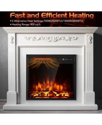 18 Inch 1500W Electric Fireplace Freestanding and Recessed Heater